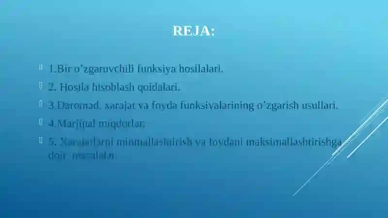 Hotalabsila yordaromaddamida yo’zgarishechiladigan ifoydaqtisodiy mamaksimalsalalar 4