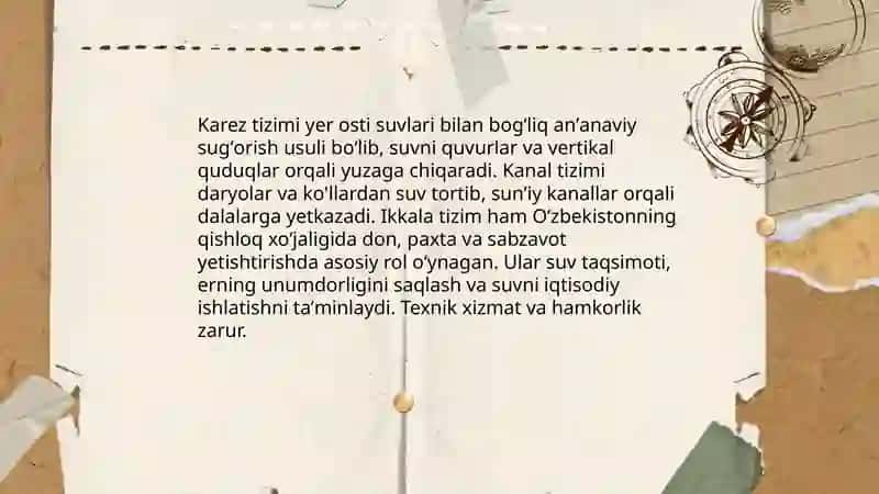 Oʻzbek xalqining an'anaviy xo'jaligi va moddiy madaniyati 4