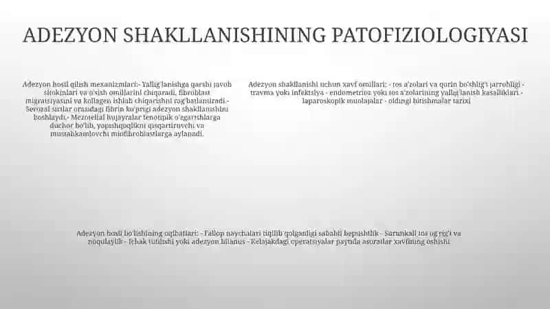 Qorin Parda BoʻShligʻI Bitishma Kasalliklari 4