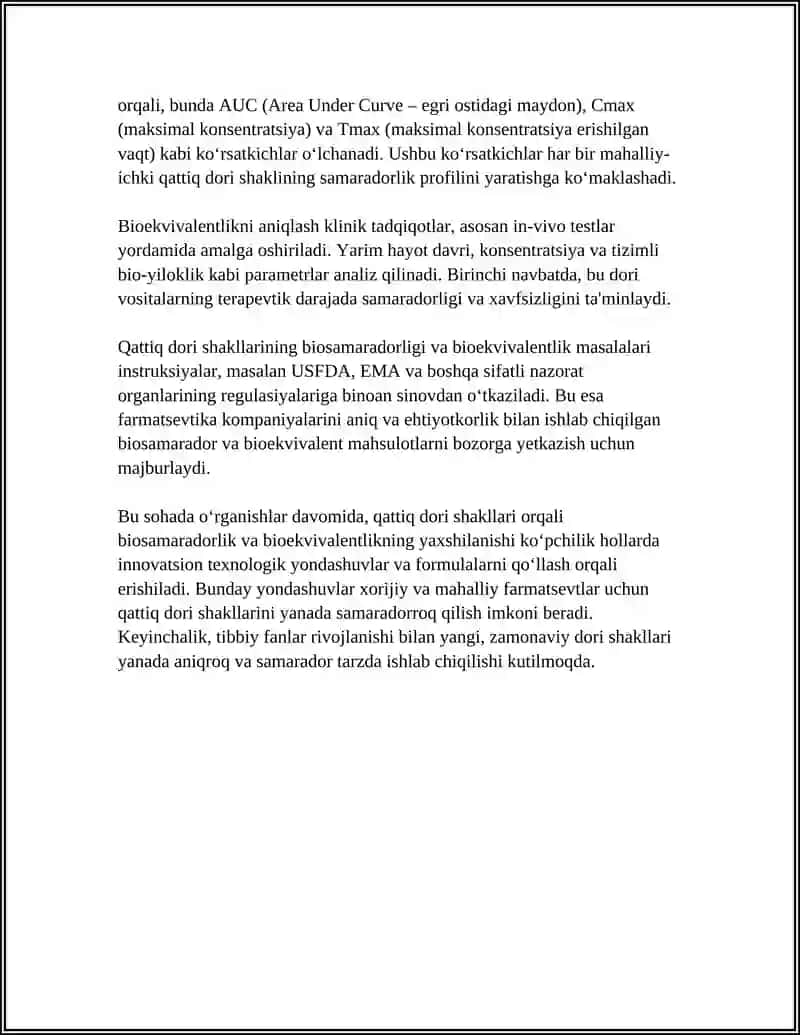 QATTIQ DORI SHAKLLARINING BIOSAMARADORLIGINI ANIQLASH 4