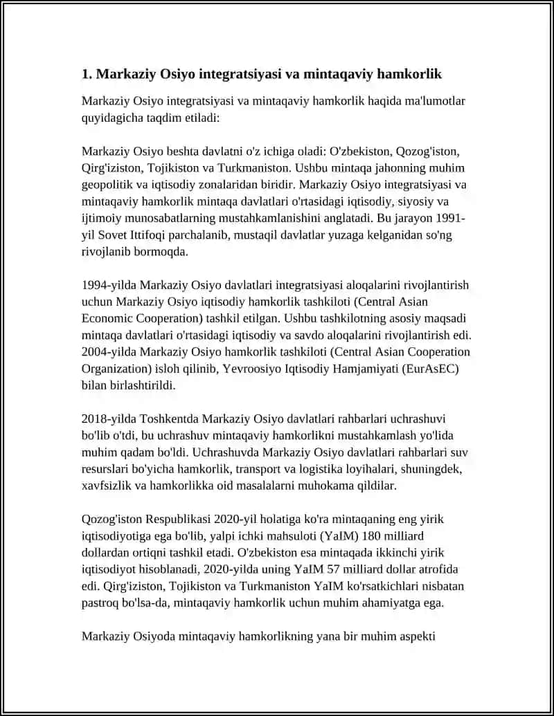 O'ZBEKISTON TASHQI SIYOSATINING USTUVOR YO'NALISHLARI 4