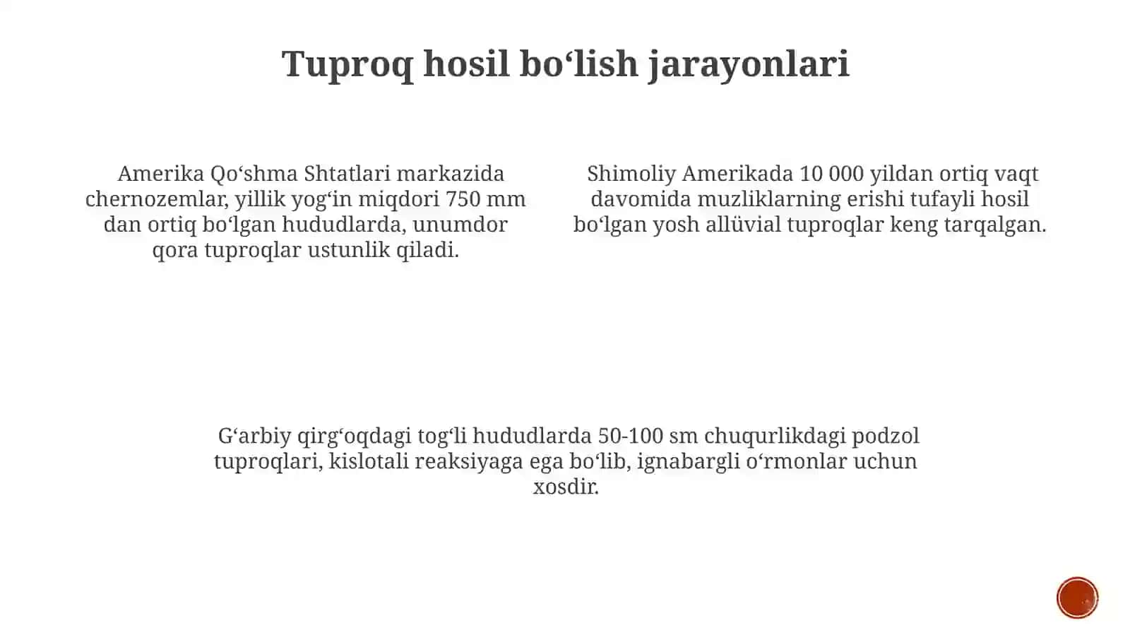 Shimoliy Amerika materialning tuproqlari va oʻsimliklari 4