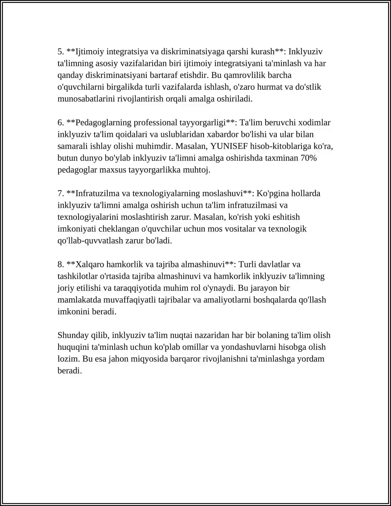 INKLYUZIV TA'LIM METODLARI TAHLILI VA XUSUSIYATLARI 4