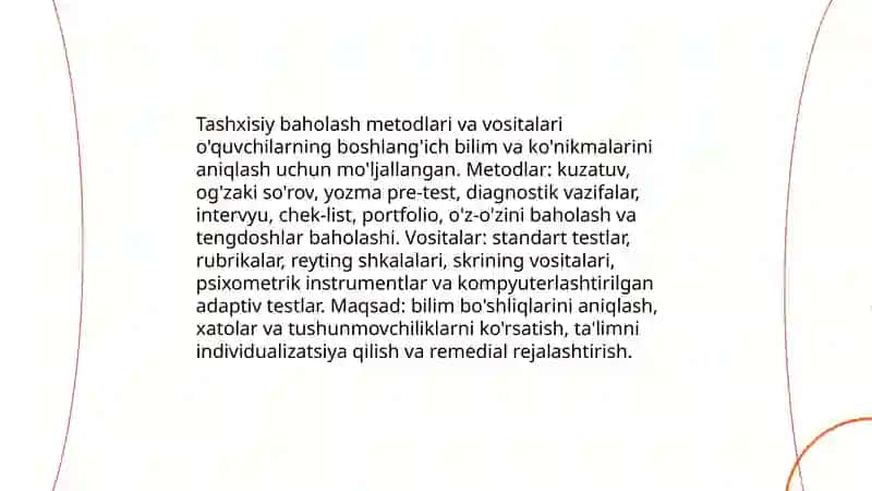 Ta'limni tashxis etish va Ta'lim berish qoidalari 4