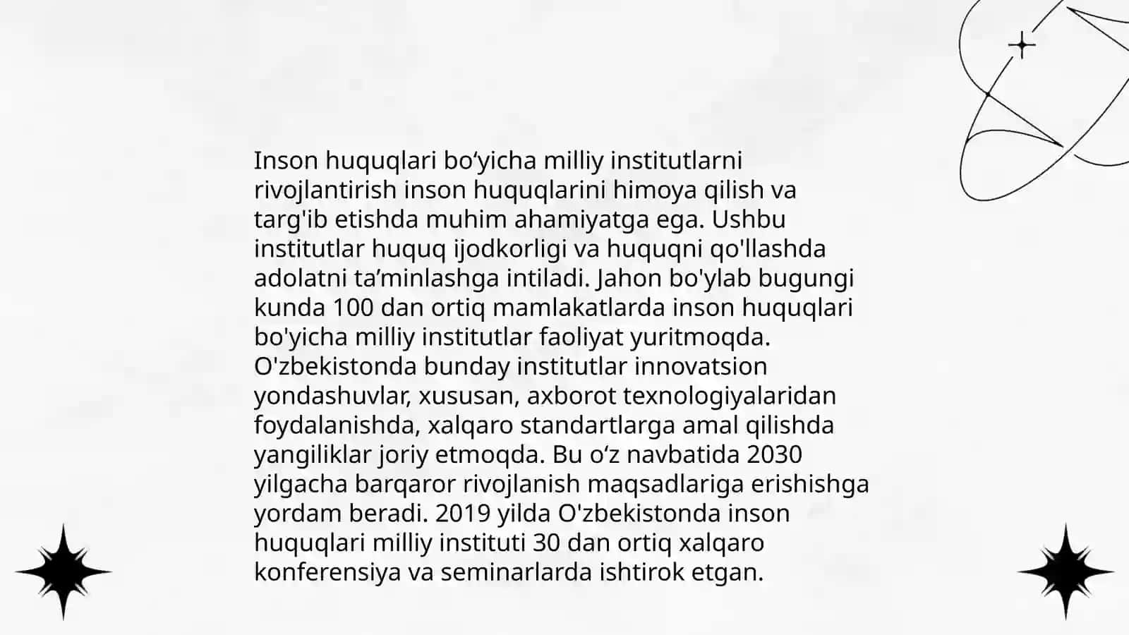 Yangi Oʻzbekistonda inson haq-huquqlari va erkinliklari kafolatining yaratilishi 4