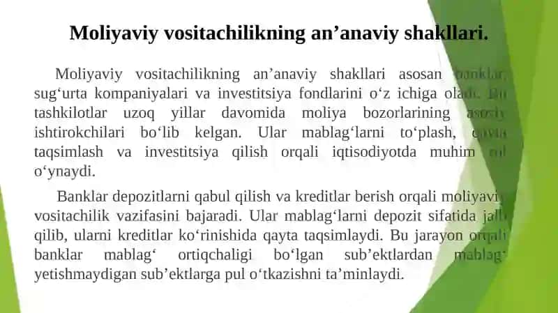MОLIYАVIY VОSITАCHILIKNING YАNGI SHАKLLАRI 4