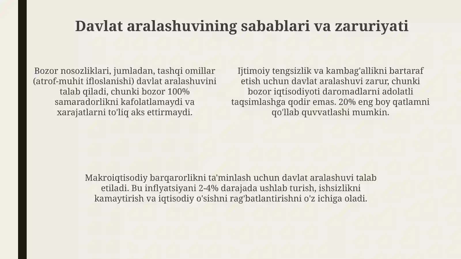 Iqtisodiyotni tartibga solishda davlatning roʻli 4