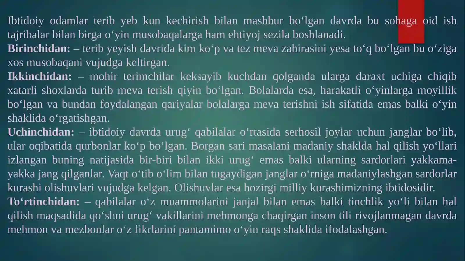 Sporto‘yinlari, musobaqalar va tadbirlar tarixi 4