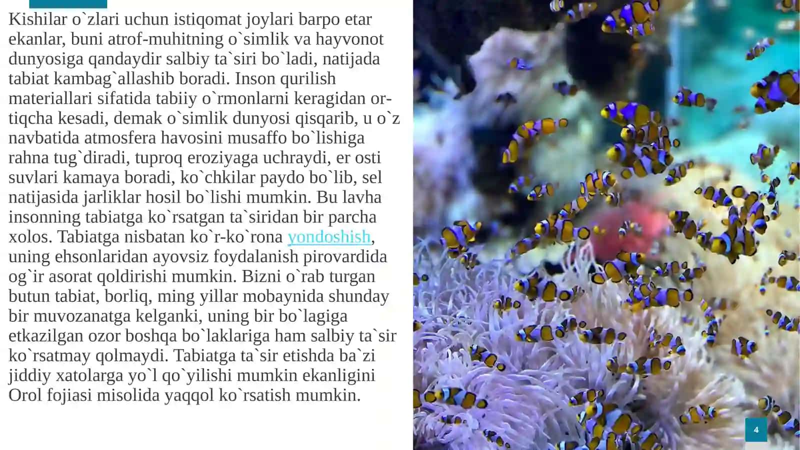 Ekologiyakursining maqsadi, vazifalari, tarixi. Tabiat va jamiyat o’rtasidagi munosabatlar. Populyatsiyalarekologiyasi 4