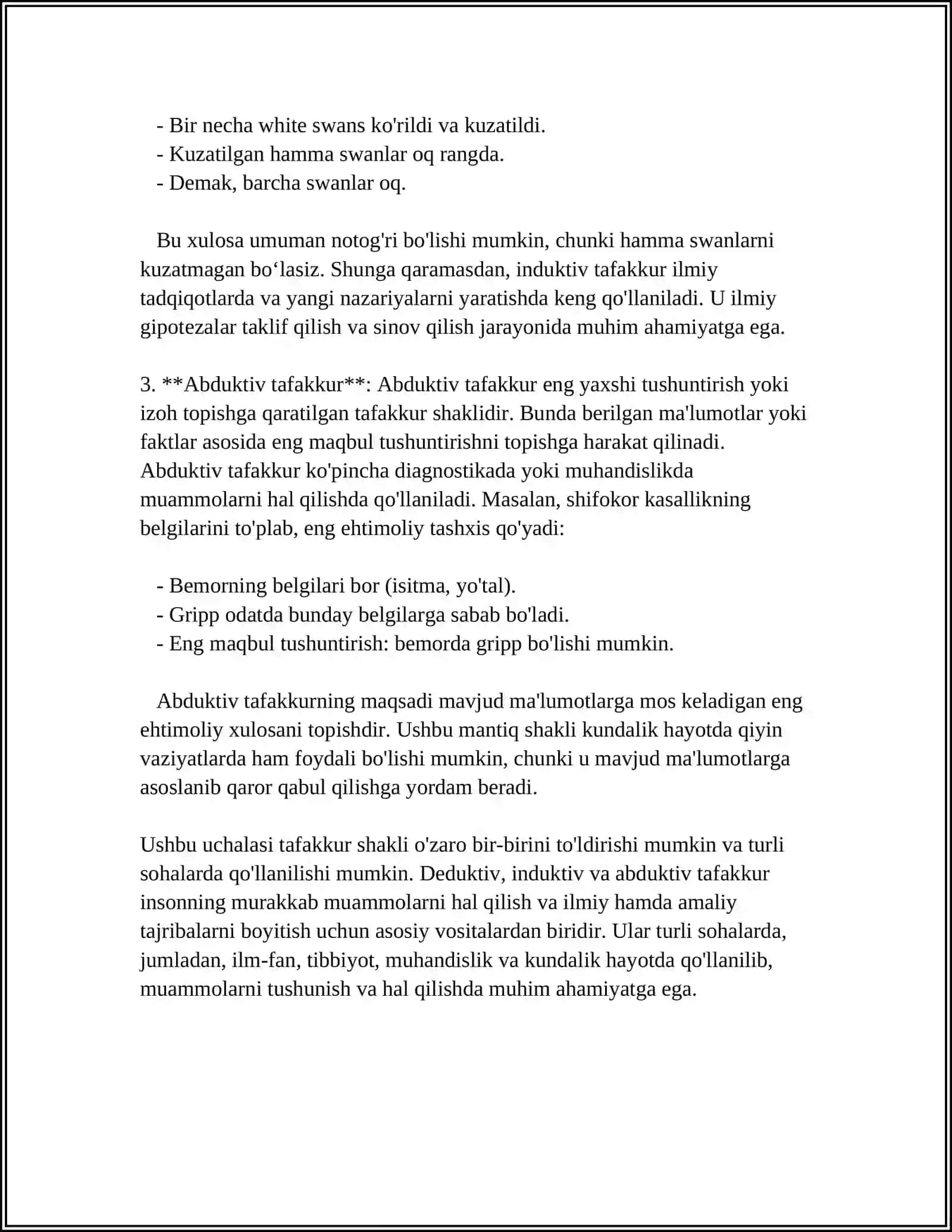 MANTIQIY TAFAKKUR SHAKLLARI VA QONUNLARINI OʻRGANUVCHI FAN SOHASI SIFATIDA 4