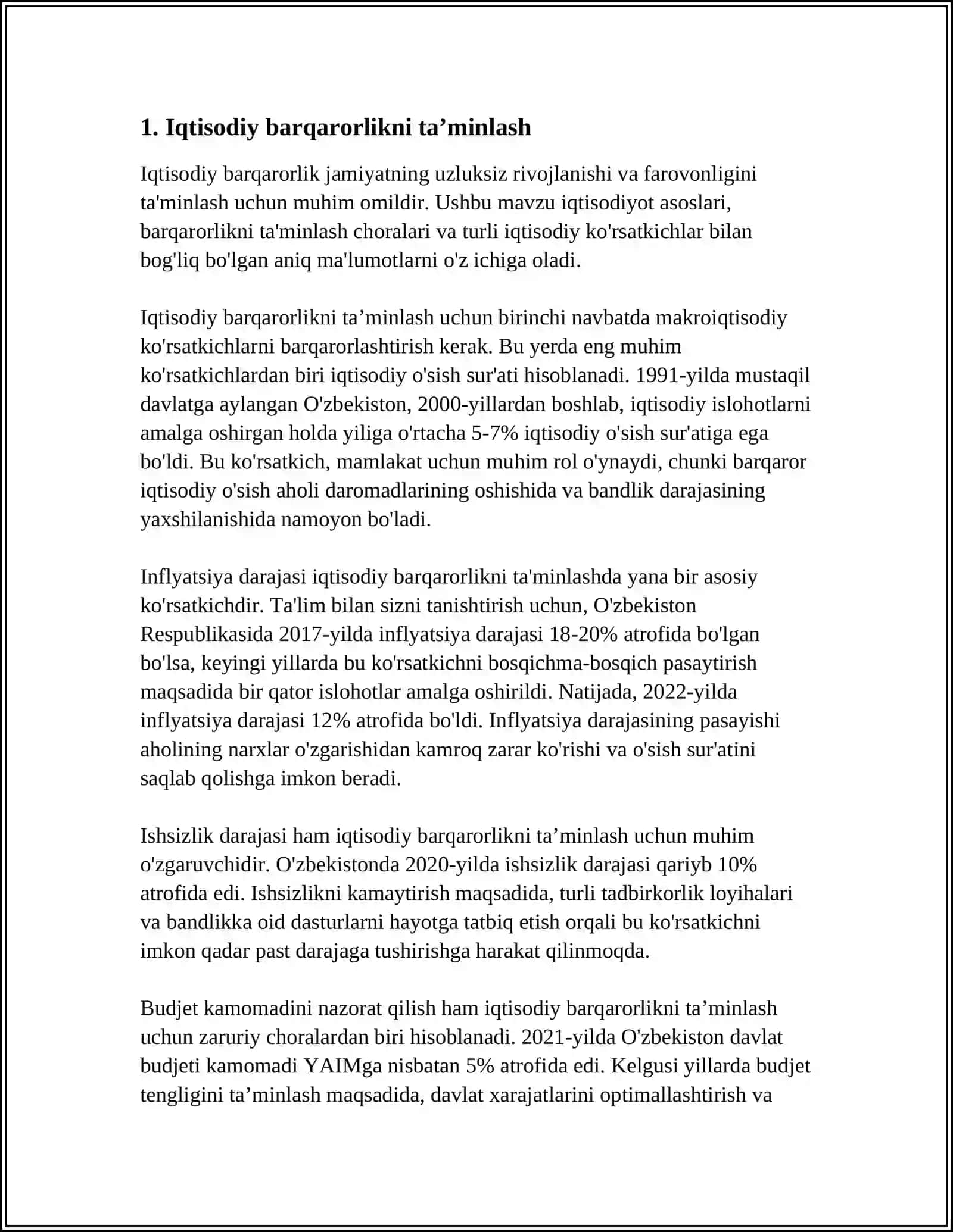 AHOLINI TURMUSH DARAJASINI YUQORI DARAJADA TA'MINLASH 4