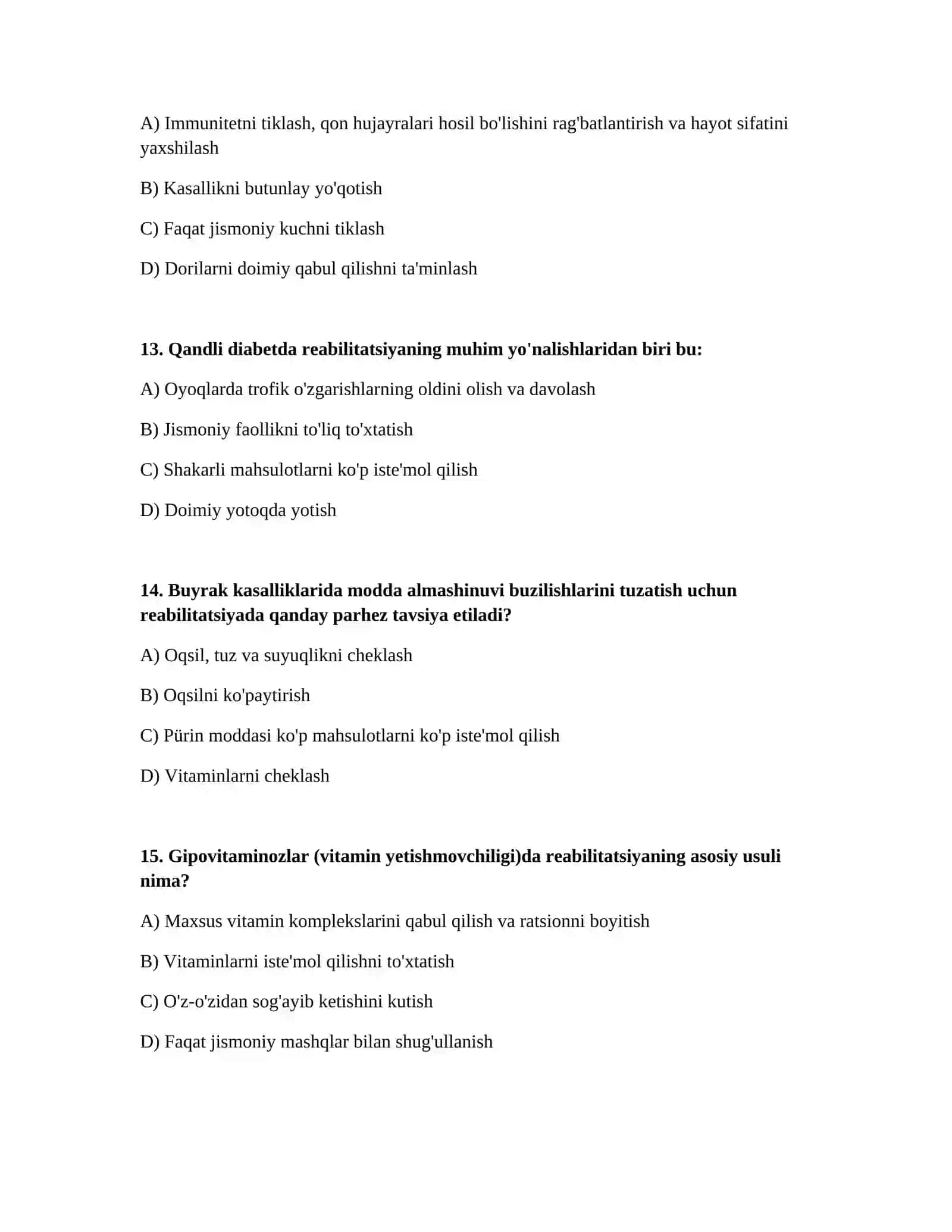 Modda almashinuvi buzilish kasalliklarida reabilitatsiya 4