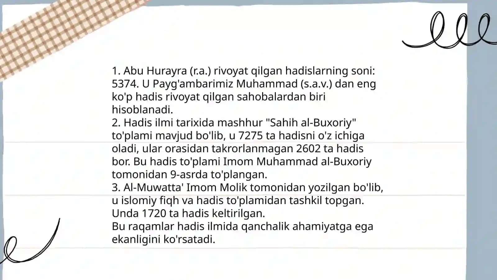 Islom manbalari va marosimlari 4