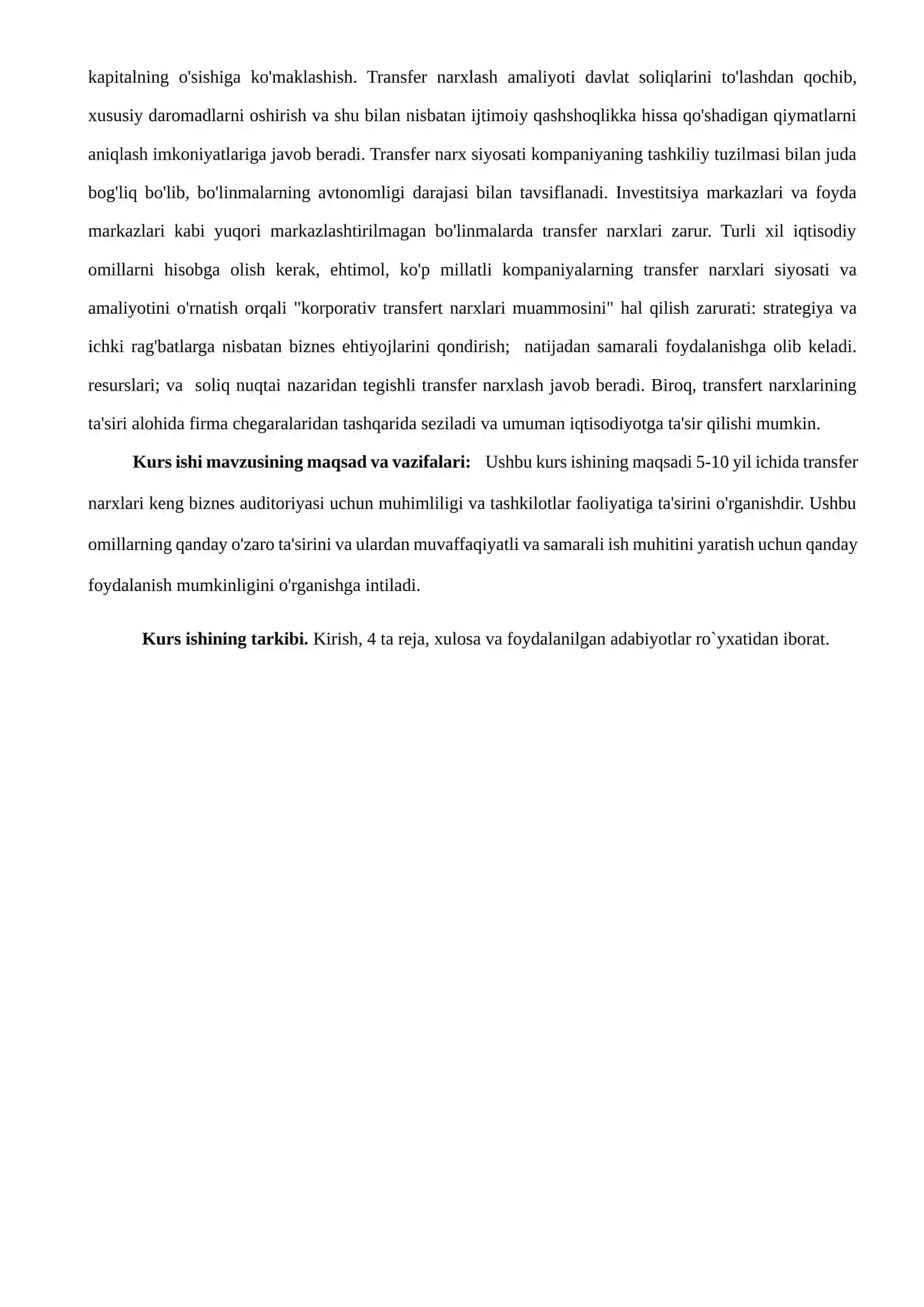 Boshqaruv hisobida baho siyosati va transfert bahoni shakillantirish 4