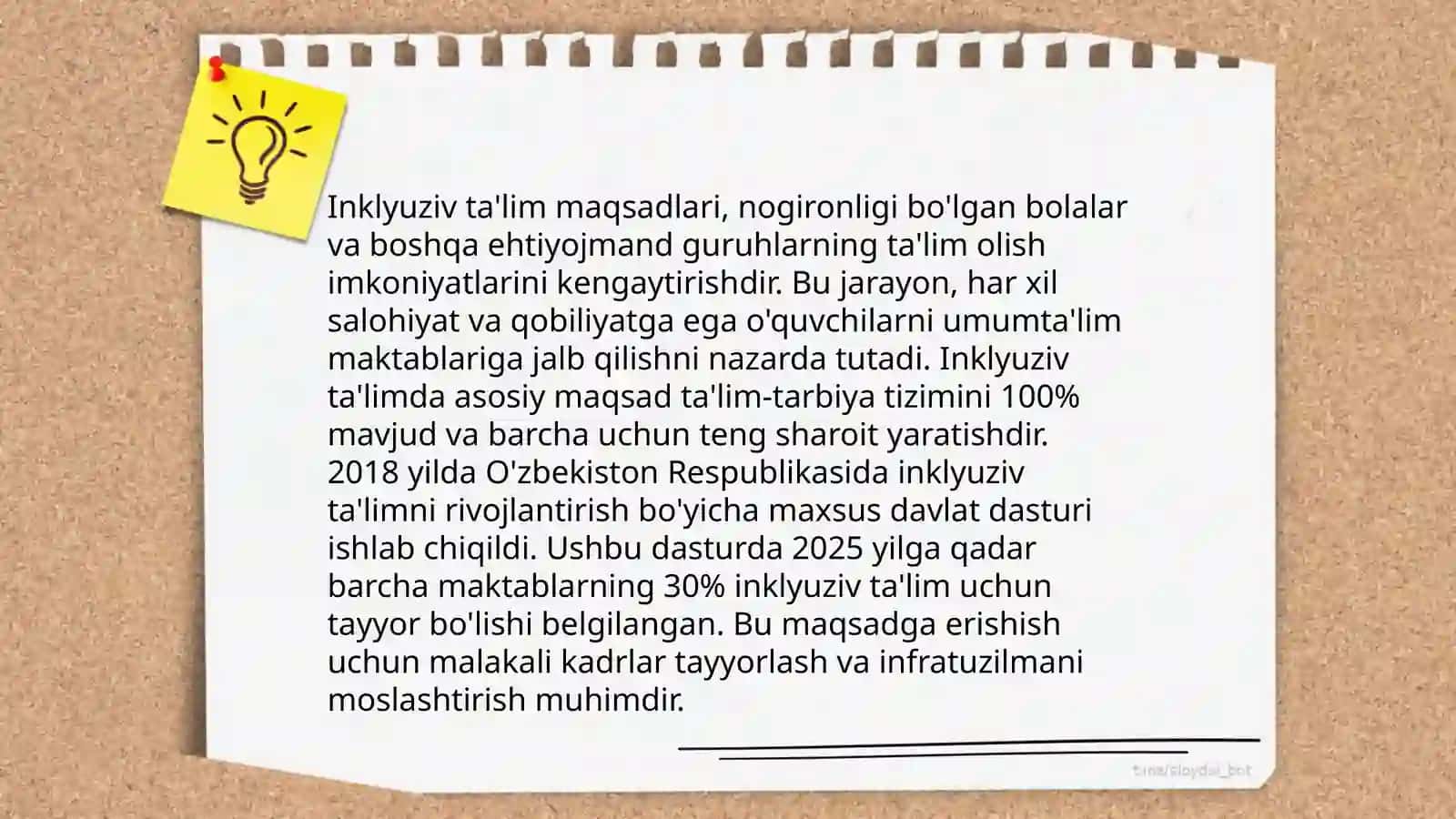 Inklyuziv va birgalikda oʻqitish, ularning asosiy farqlarini aniqlash 4