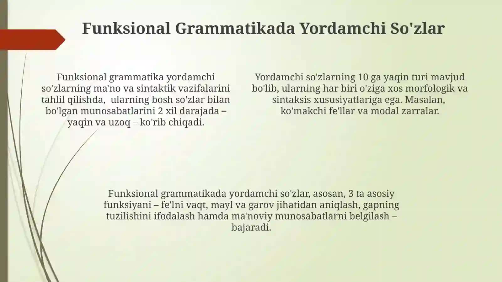 Yordamchi soʻzlar haqidagi nazariy qarashlar tahlili 4