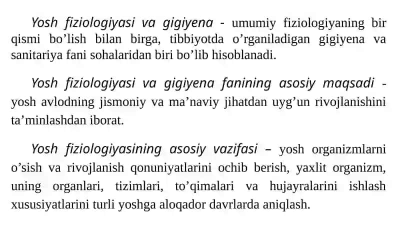 Yosh fiziologiyasi va gigiyena 4