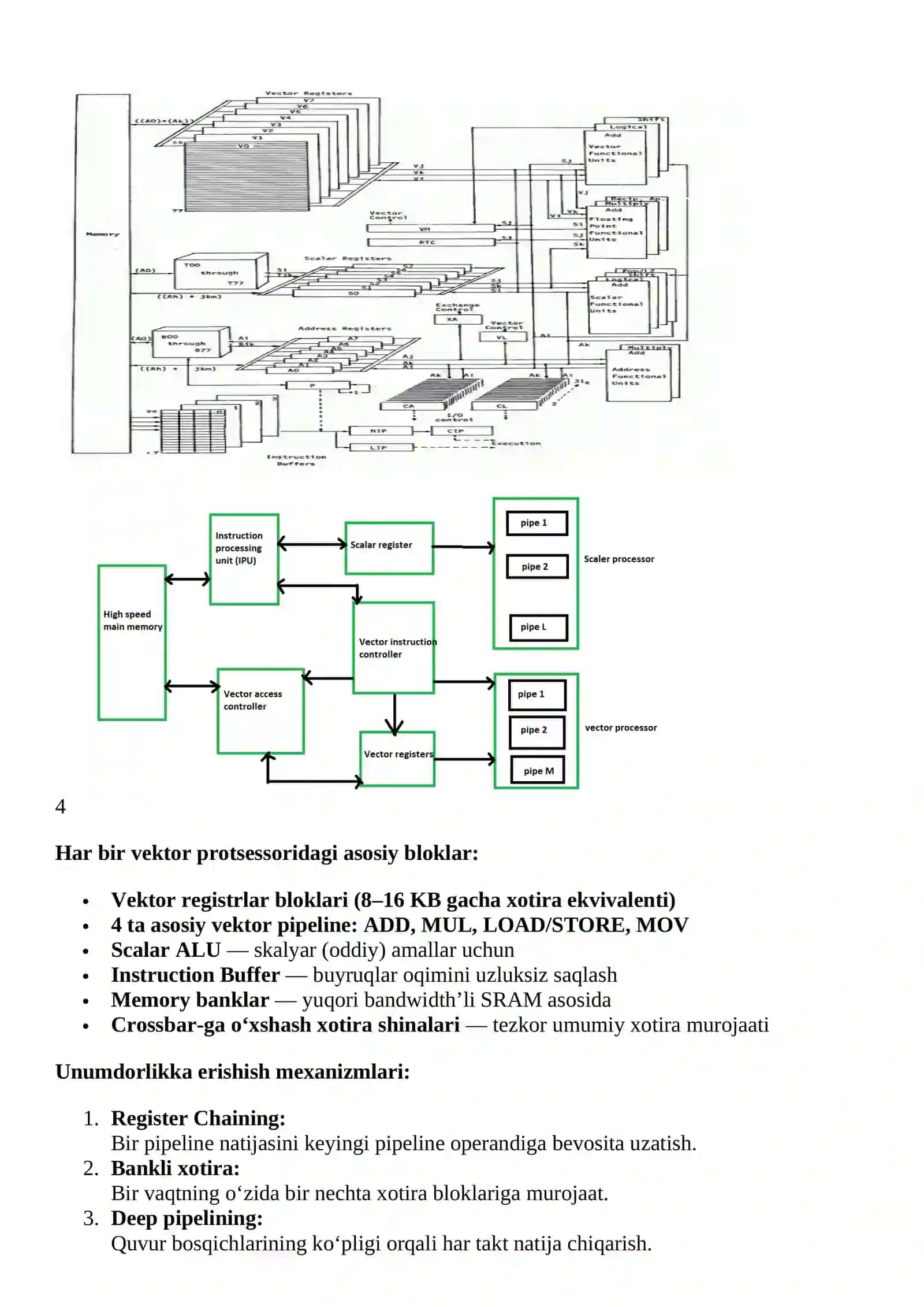 Vektor-konveyr arxitekturasi, Cray 90 kompyuteri (funktsional bloklar, yuqori unumdorlik darajasi) umumiy xotirali parallel kompyuterlar, NR Superdome kompyuteri. 4