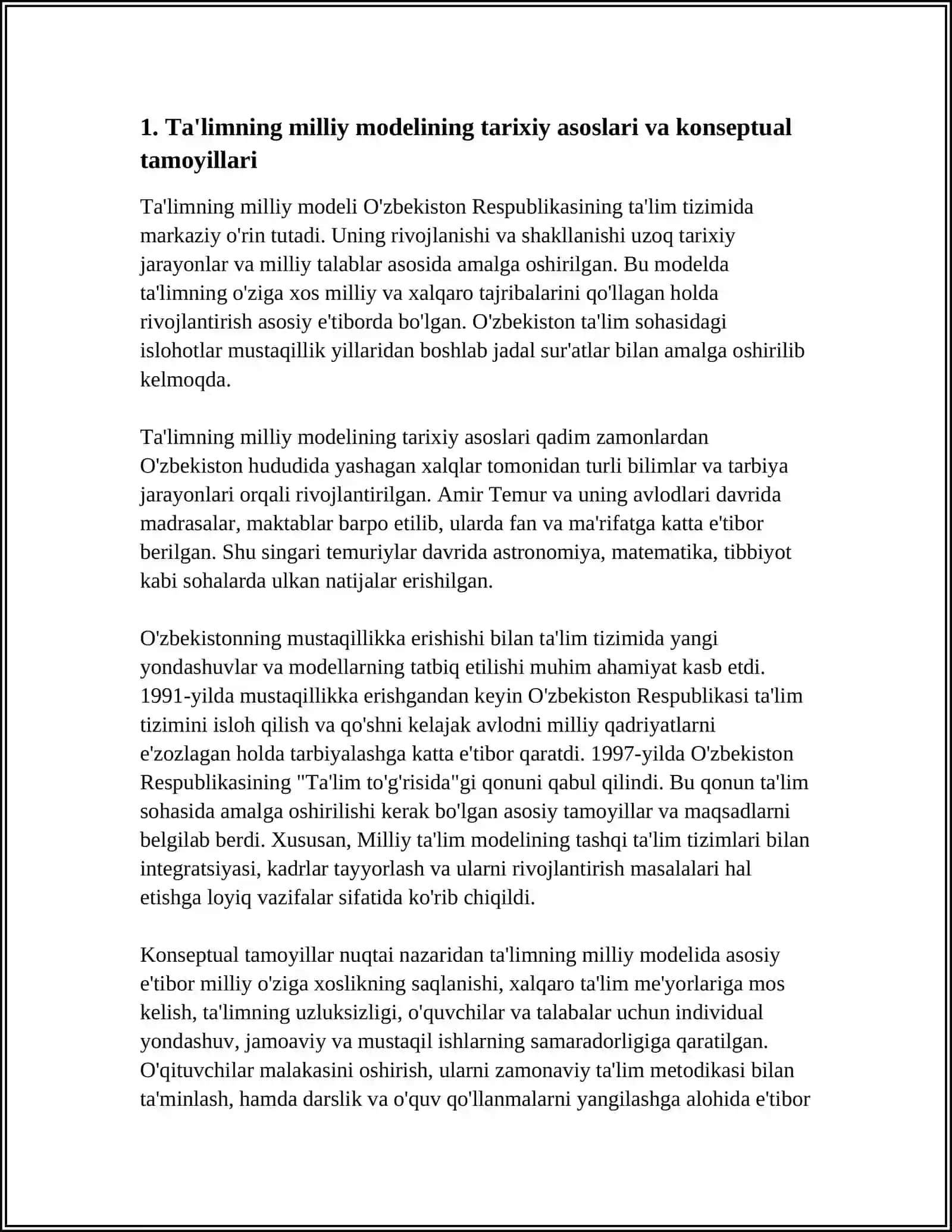 TA'LIMNING MILLIY MODELINING SHAKLLANISHI, RIVOJLANISHI VA SOHADAGI MUAMMOLAR 4