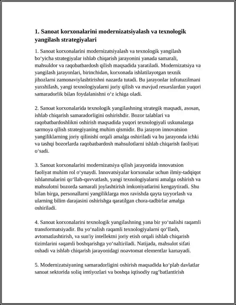 IQTISODIYOTNI TARKIBIY OʻZGARTIRISH JARAYONLARINI CHUQURLASHTIRISH SHAROITIDA SANOAT KORXONALARI ISHLAB CHIQARISH TUZILMASINI TAKOMILLASHTIRISH YOʻLLARI 4