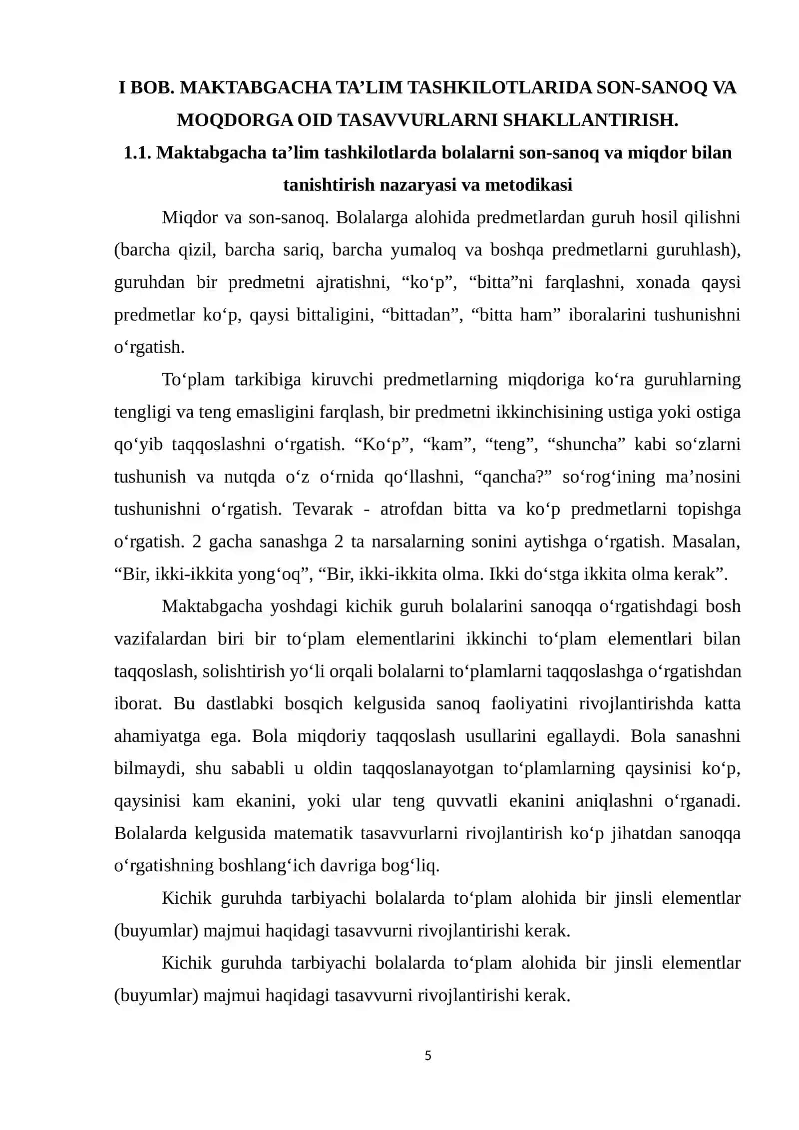 MAKTABGACHA TA’LIM TASHKILOTLARIDA SON-SANOQ VA MOQDORGA OID TASAVVURLARNI SHAKLLANTIRISH 4