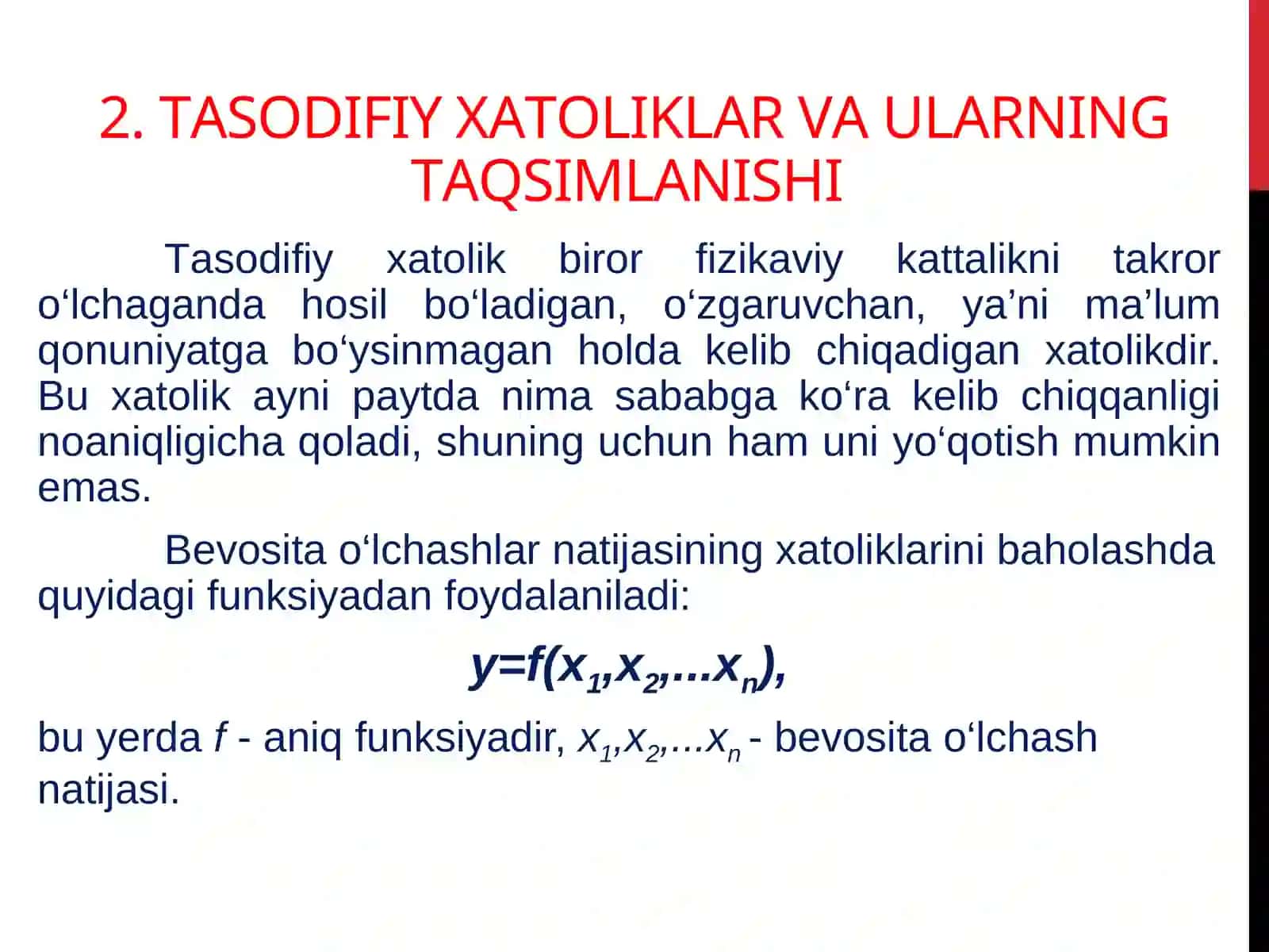 6-MА’RUZА.XАTОLIKLАRNING TАQSIMLАNISHI VА ULАRNING EHTIMОLIY BАHОLАNISHI 4