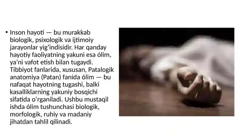 o’lim haqida tushunchala 4