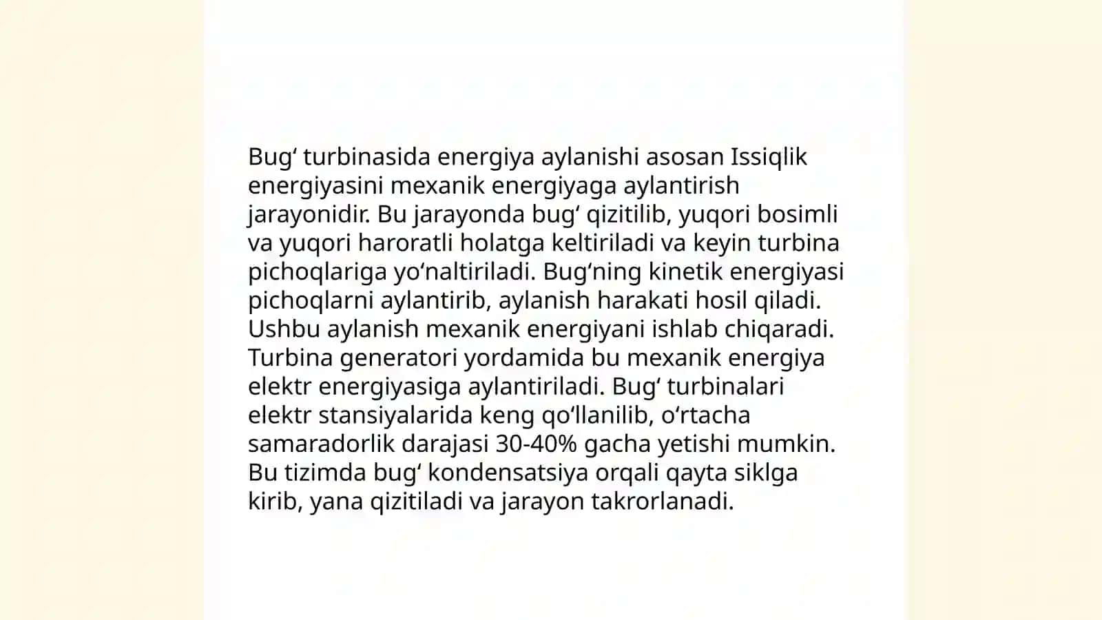 Bugʻ turbinasiga bugʻ sarfini aniqlash 4