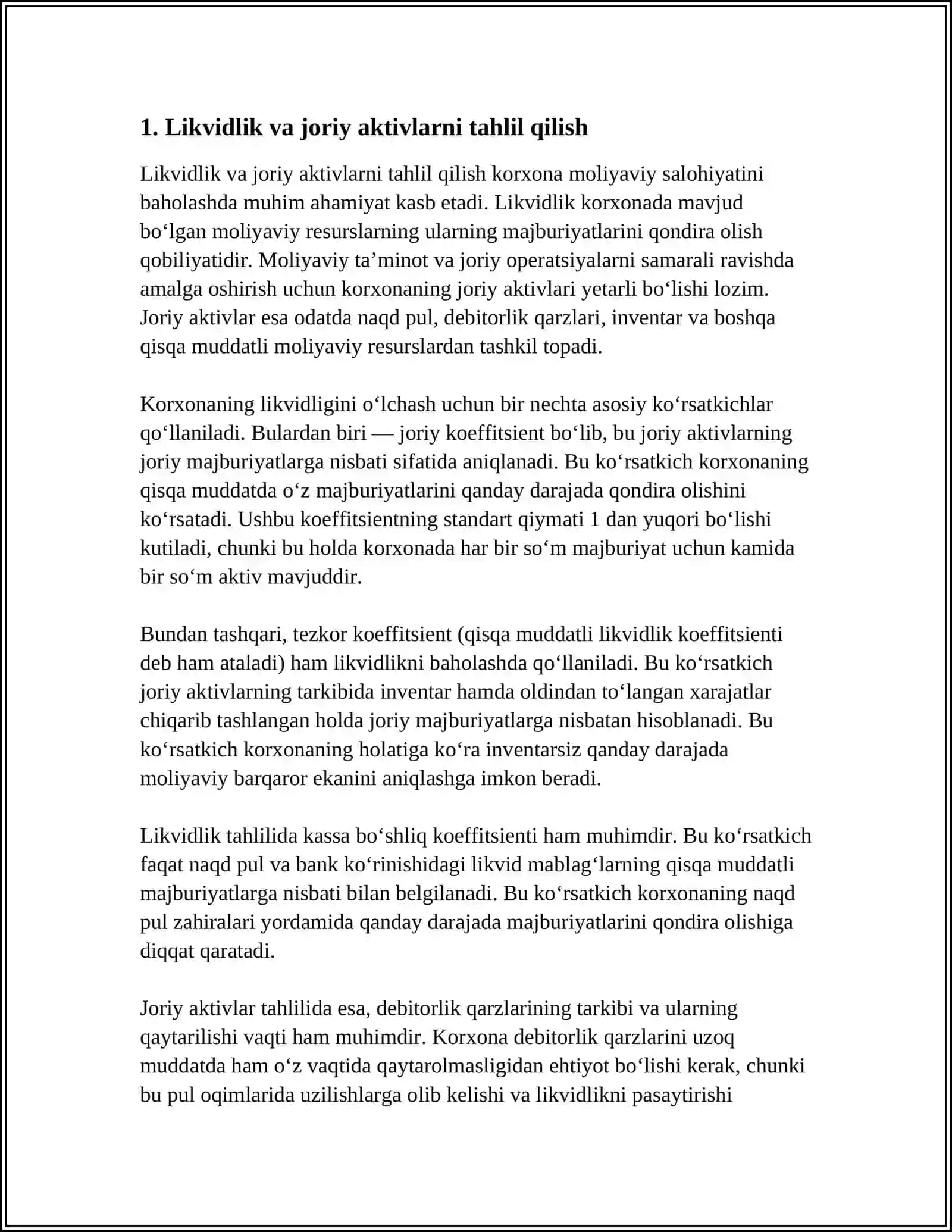 KORXONALAR MOLIYAVIY SALOHIYATINI TAHLIL QILISH 4