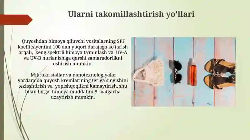 Zamonaviy quyosh himoya vositalari va ularni takomillashtirish yo'llari 4