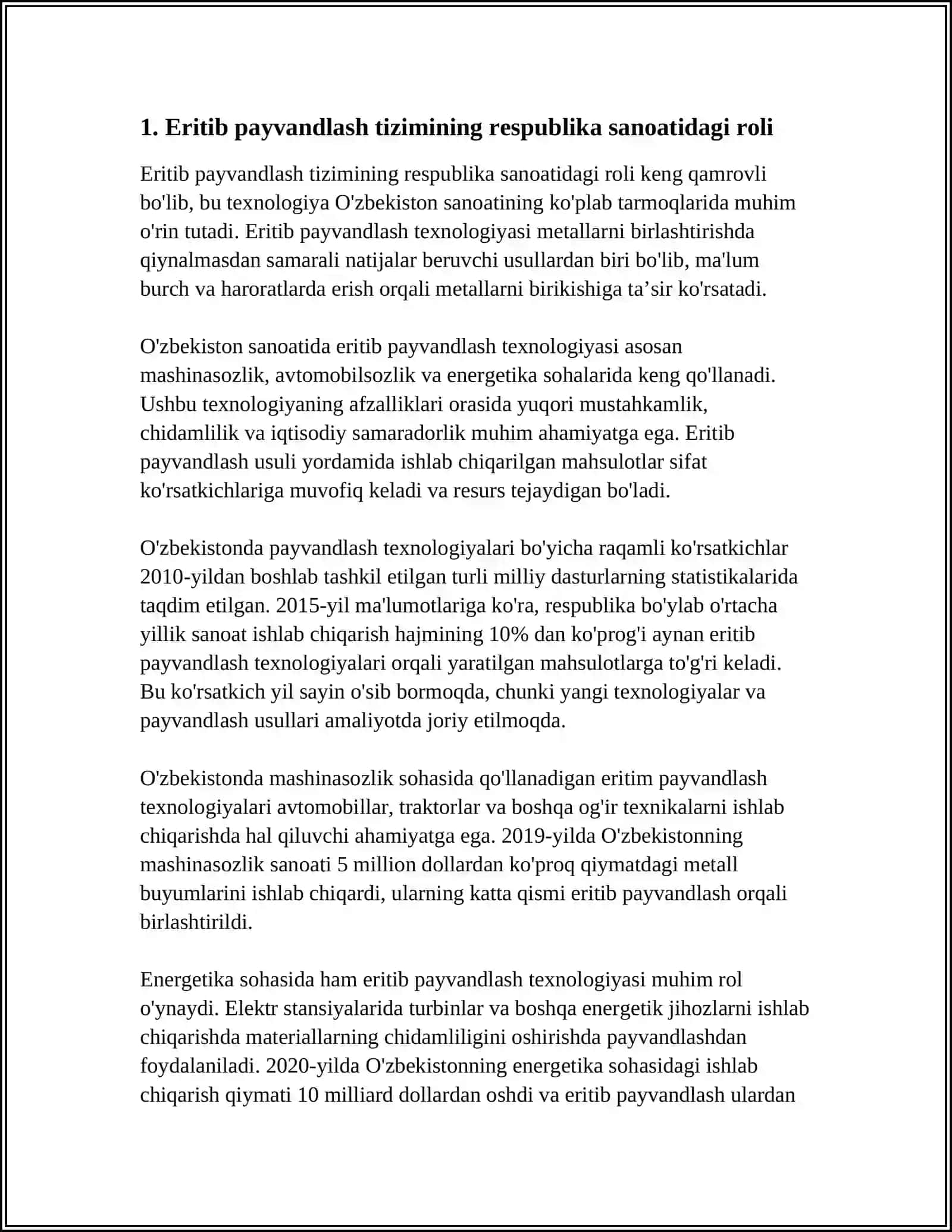 ERITIB PAYVANDLASHNING RESPUBLIKA XALQ XO‘JALIGIDA TUTGAN O‘RNI 4