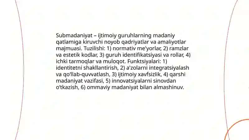 Ommaviy madaniyating turlari 4