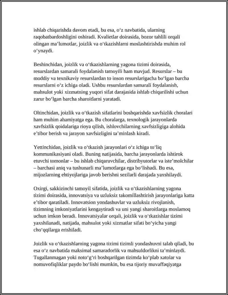 Joizlik va o‘tkazishlarning Yagona tizimi 4