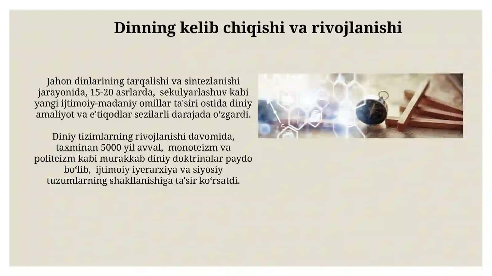 Dinshunoslik fanining predmeti, maqsadi va vazifalari 4