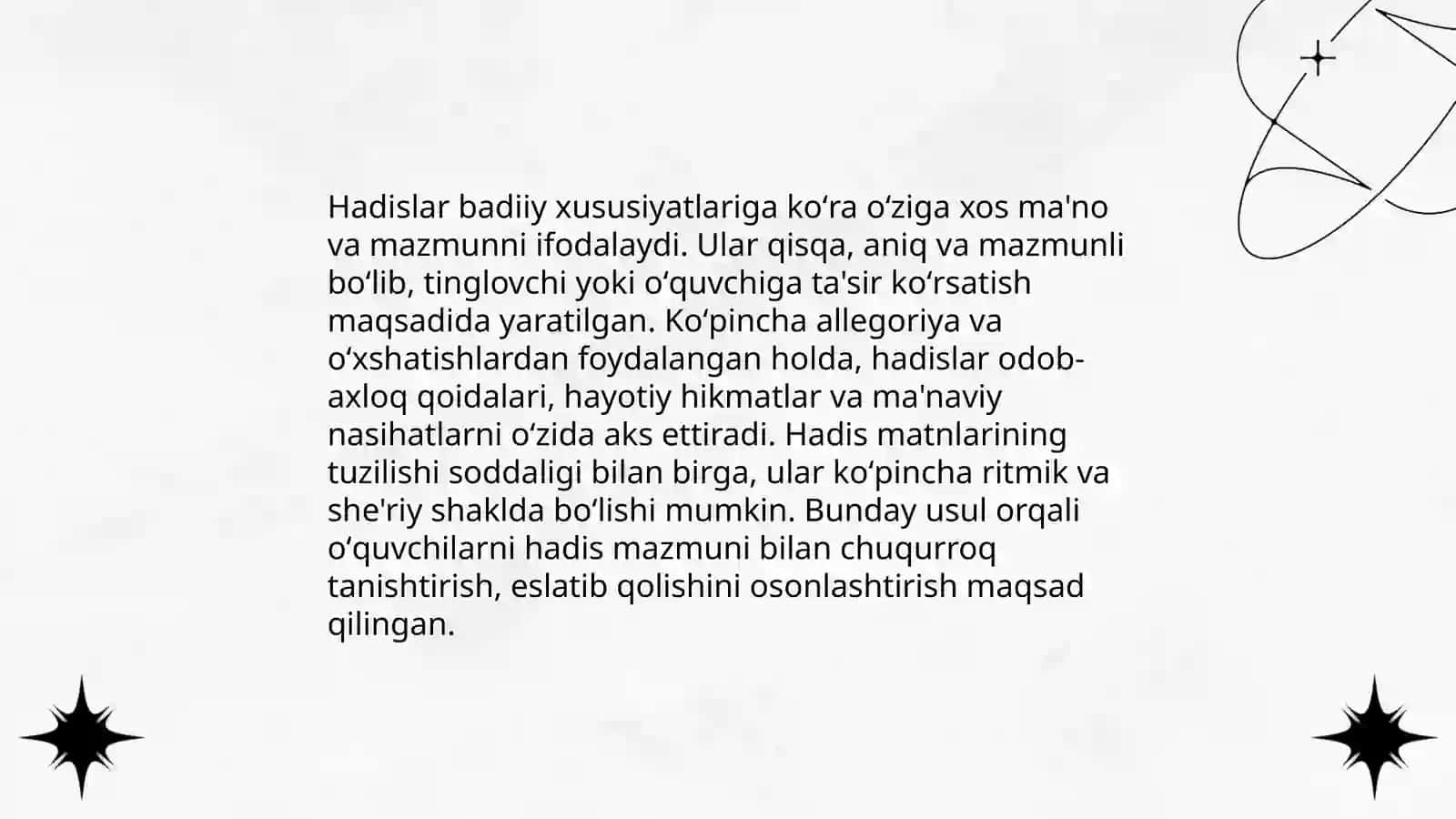 Arba’in (Chil hadis) ning badiiy-g‘oyaviy xususiyatlarini o‘rganish usullari 4