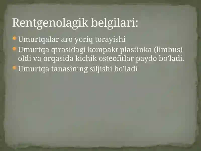 Umurtqapag’ona degenerativ kasalliklari 4