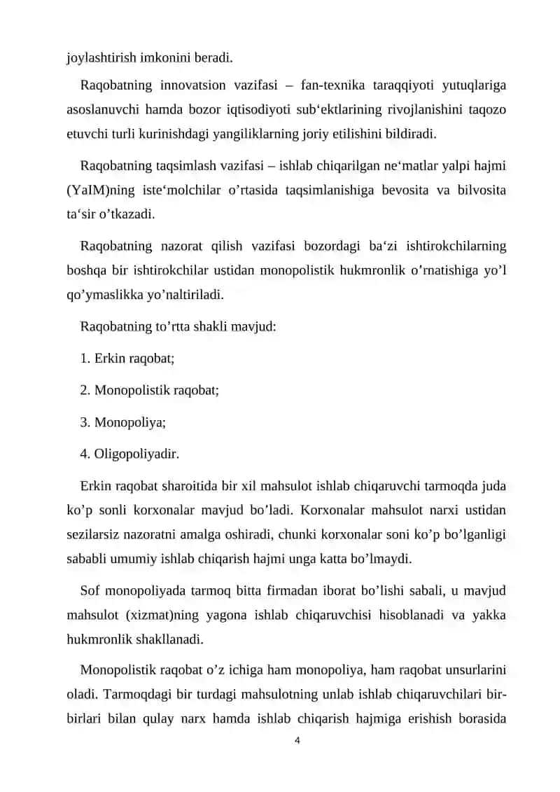 IQTISODIYOT NAZARIYASI KURS ISHI 4