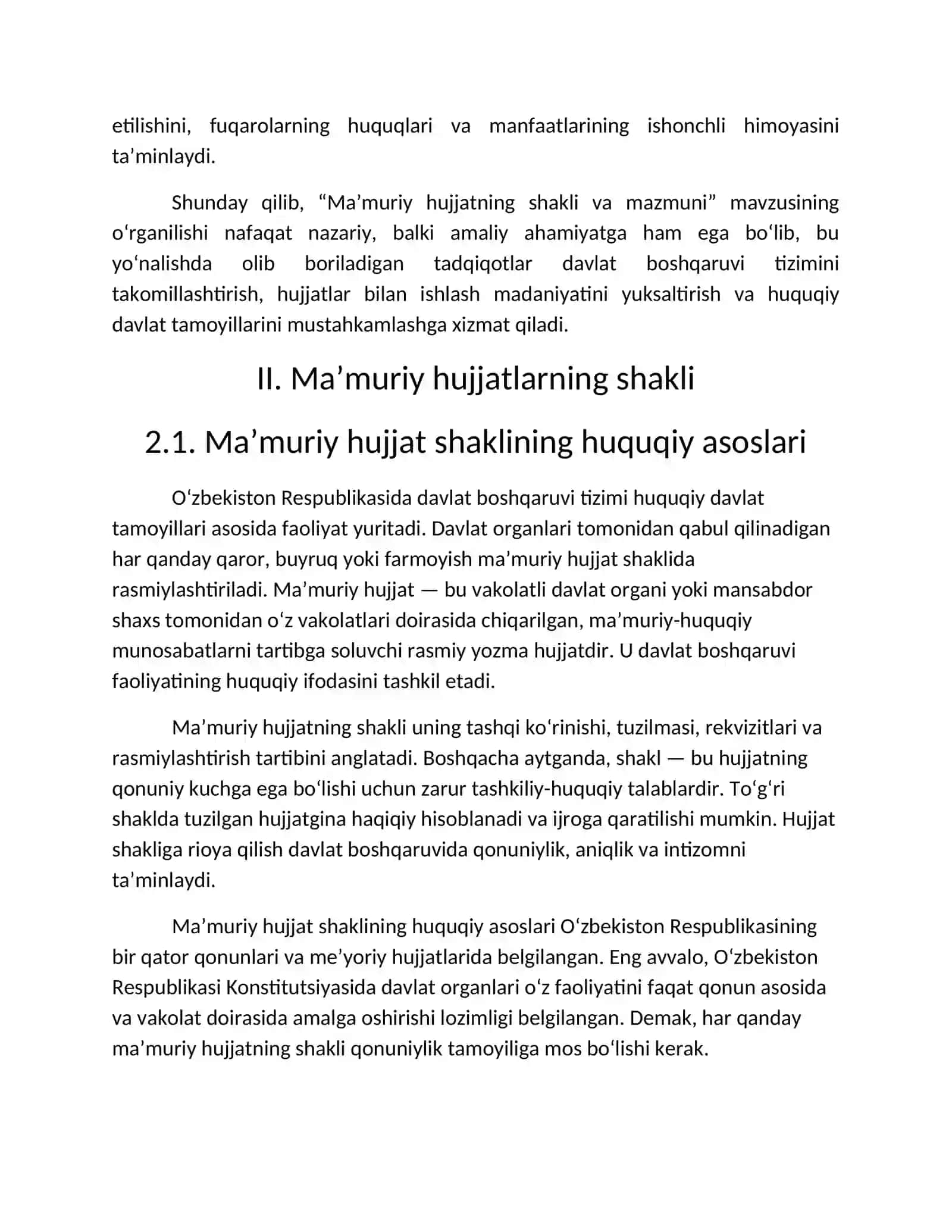 Ma’muriy hujjatlar davlat boshqaruvi tizimini takomillashtirish 4
