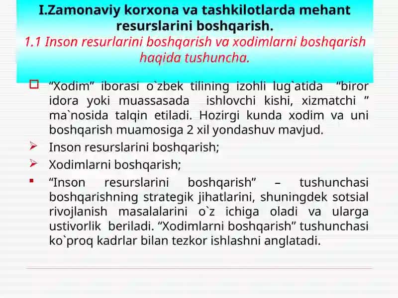 Korxona va tashkilotlarning mehnat resurslarini boshqarish 4