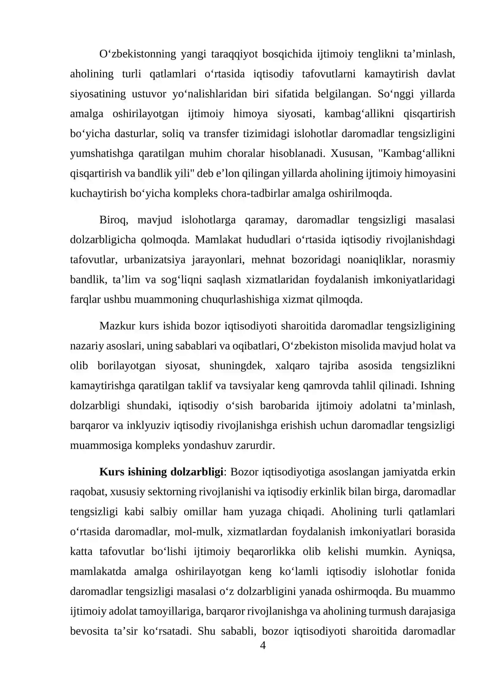 IQTISODIYOT NAZARIYASI FANIDAN KURS ISHI 4