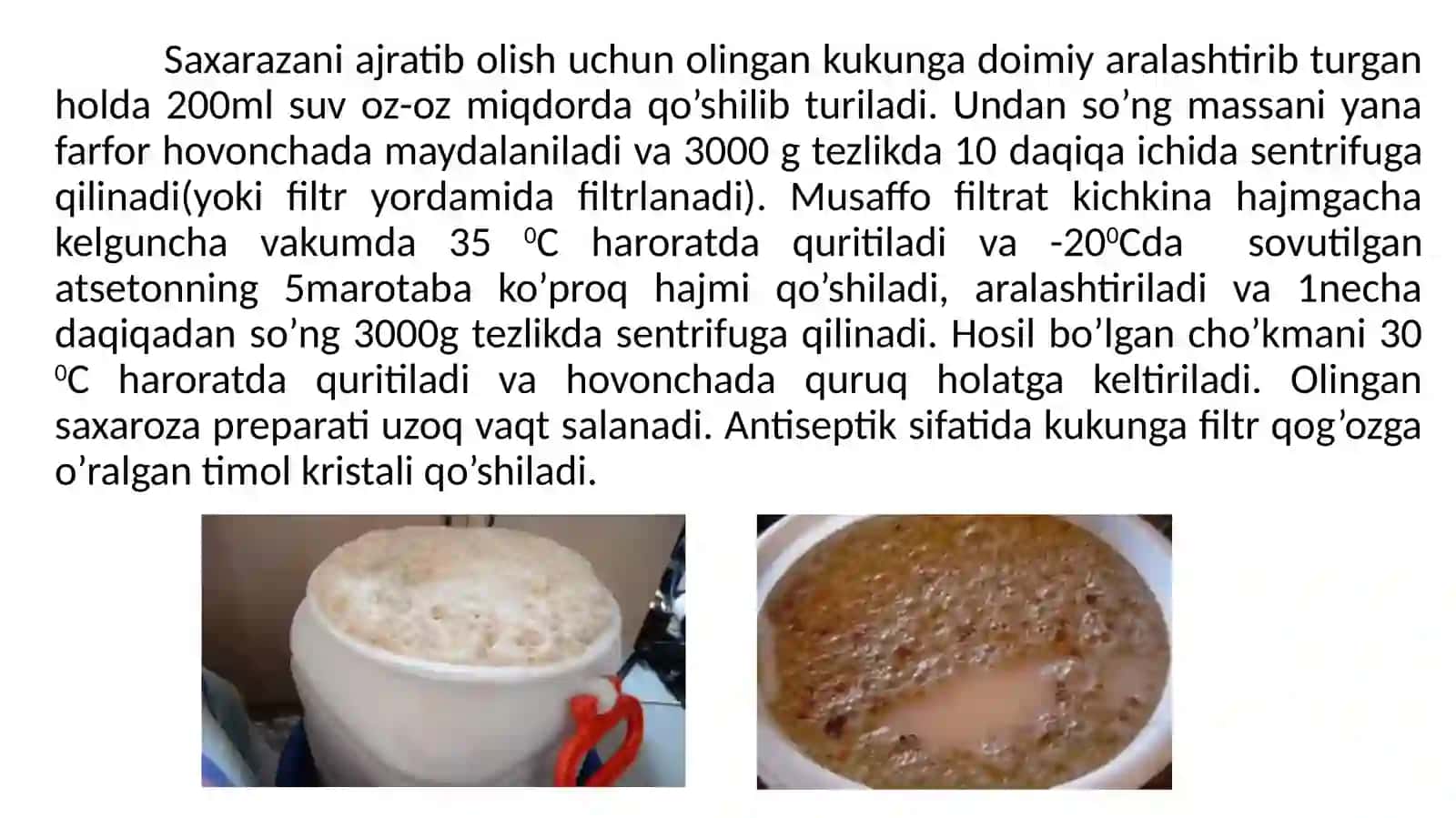Saxaraza preparatini ajratib olish.(β-D-fruktofuranozid-fruktogidralazaKF 3.2.1.26) 4