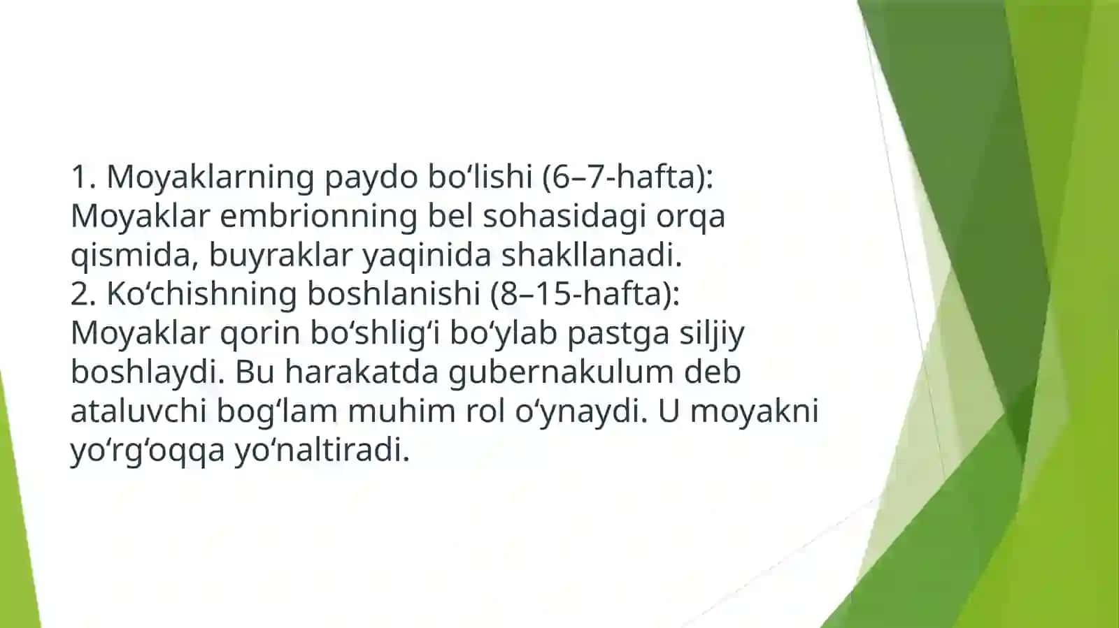 MOYAKNING YORG’OQQATUSHISH JARAYONI VA JINSIY A’ZOLAMING RIVOJLANISHNUQSONLARI 4