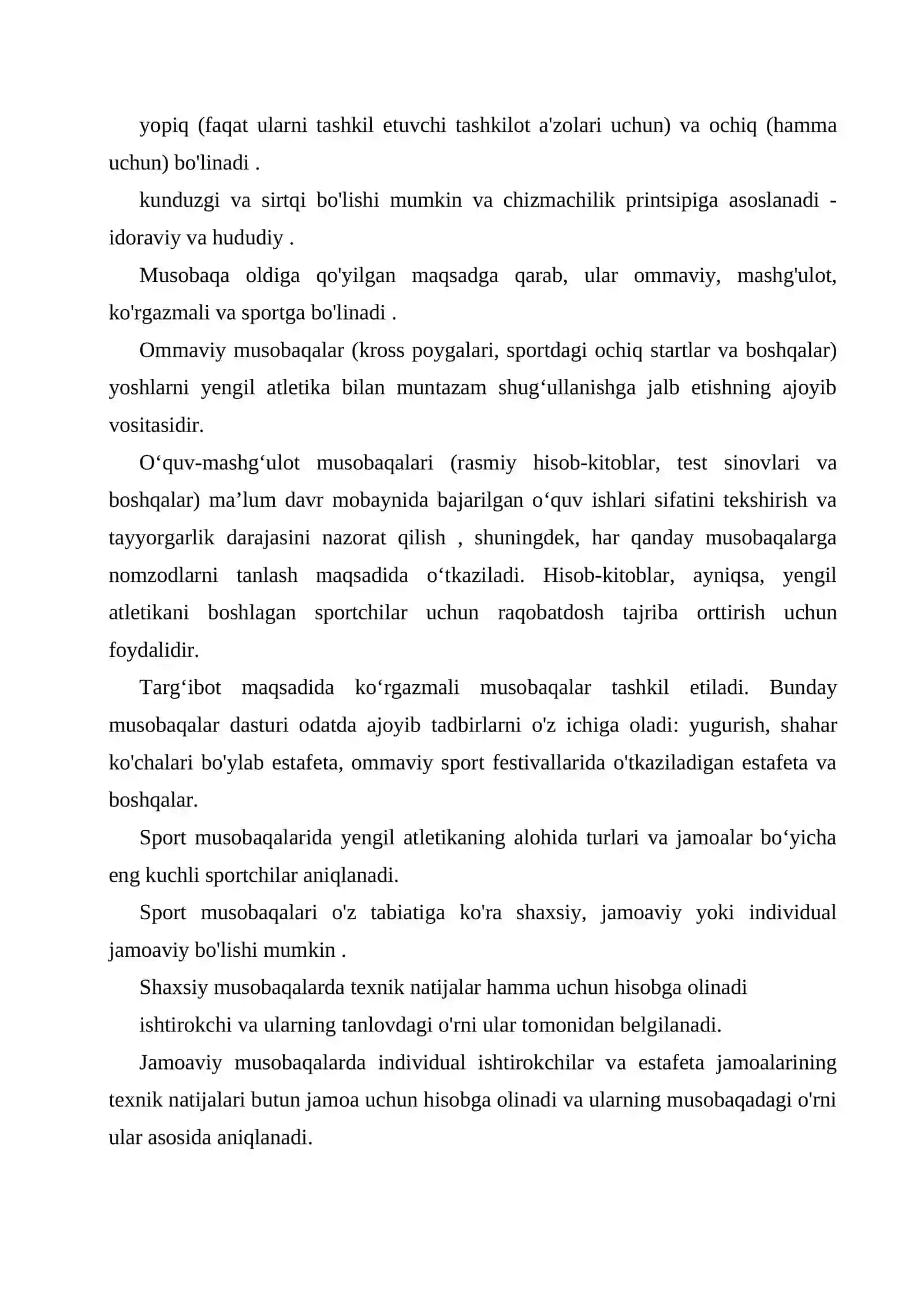 Yengil atletika bo'yicha musobaqa hakamlar hay'atining vazifalari 4