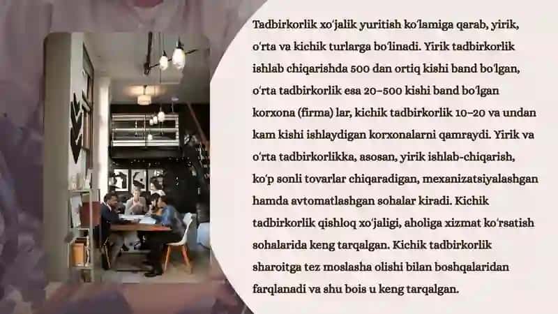 Tadbirkorlik faoliyatini boshqarish va uni yaxshilash yo'llari 4