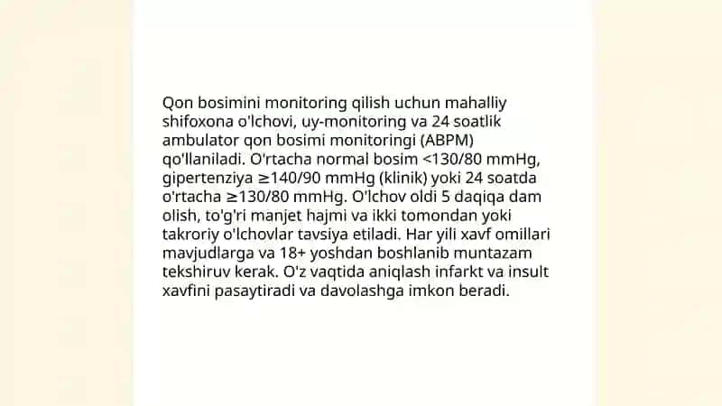 Yurak qon tomirlarni erta aniqlash va ularga qarshi kurashish usulari 4