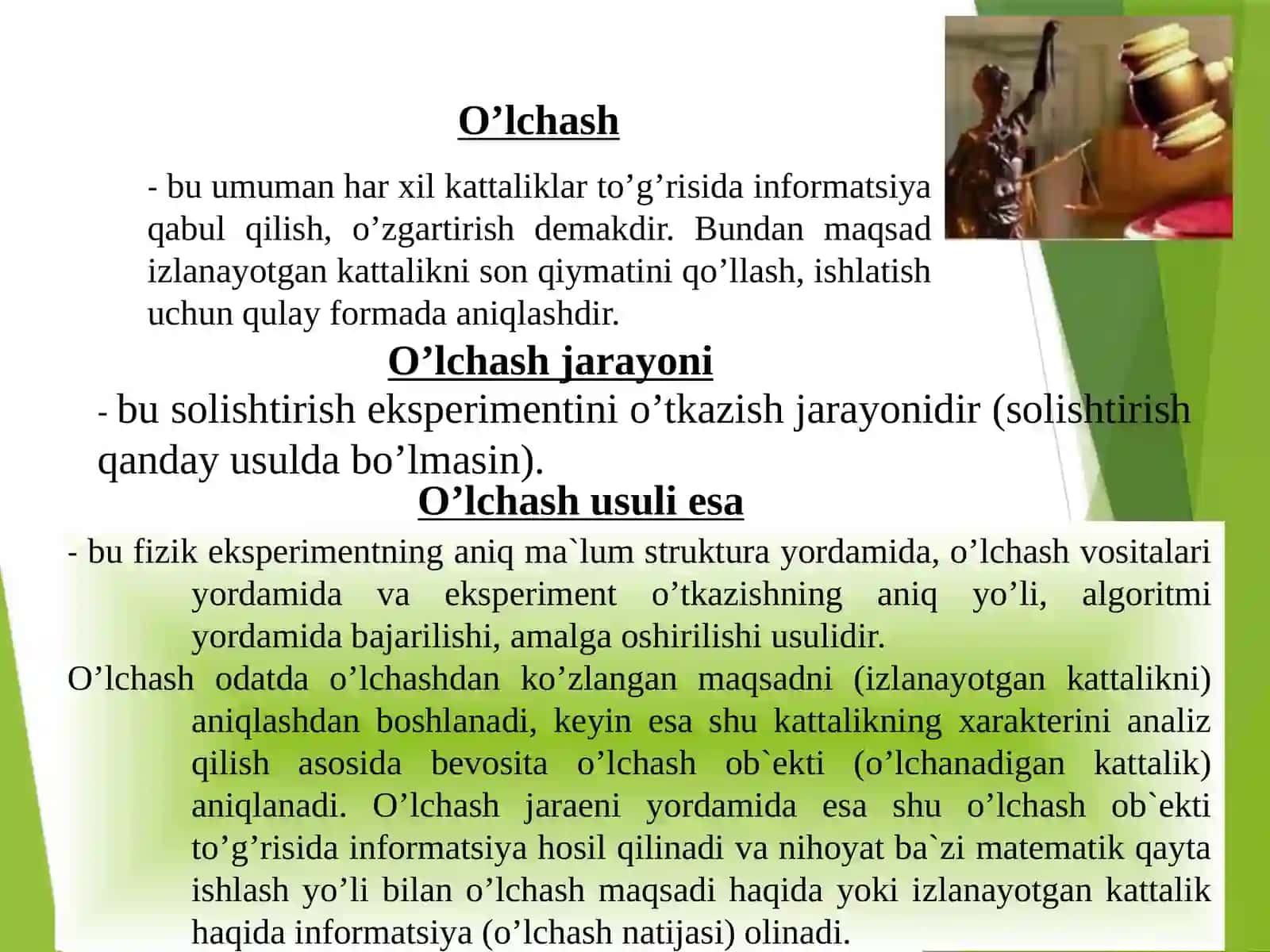 O’LCHASHNING TURLARI VA O’LCHОV USLUBLARI 4