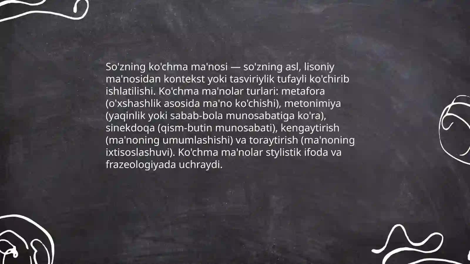 So'zning o'z va ko'chma ma'nolari 4