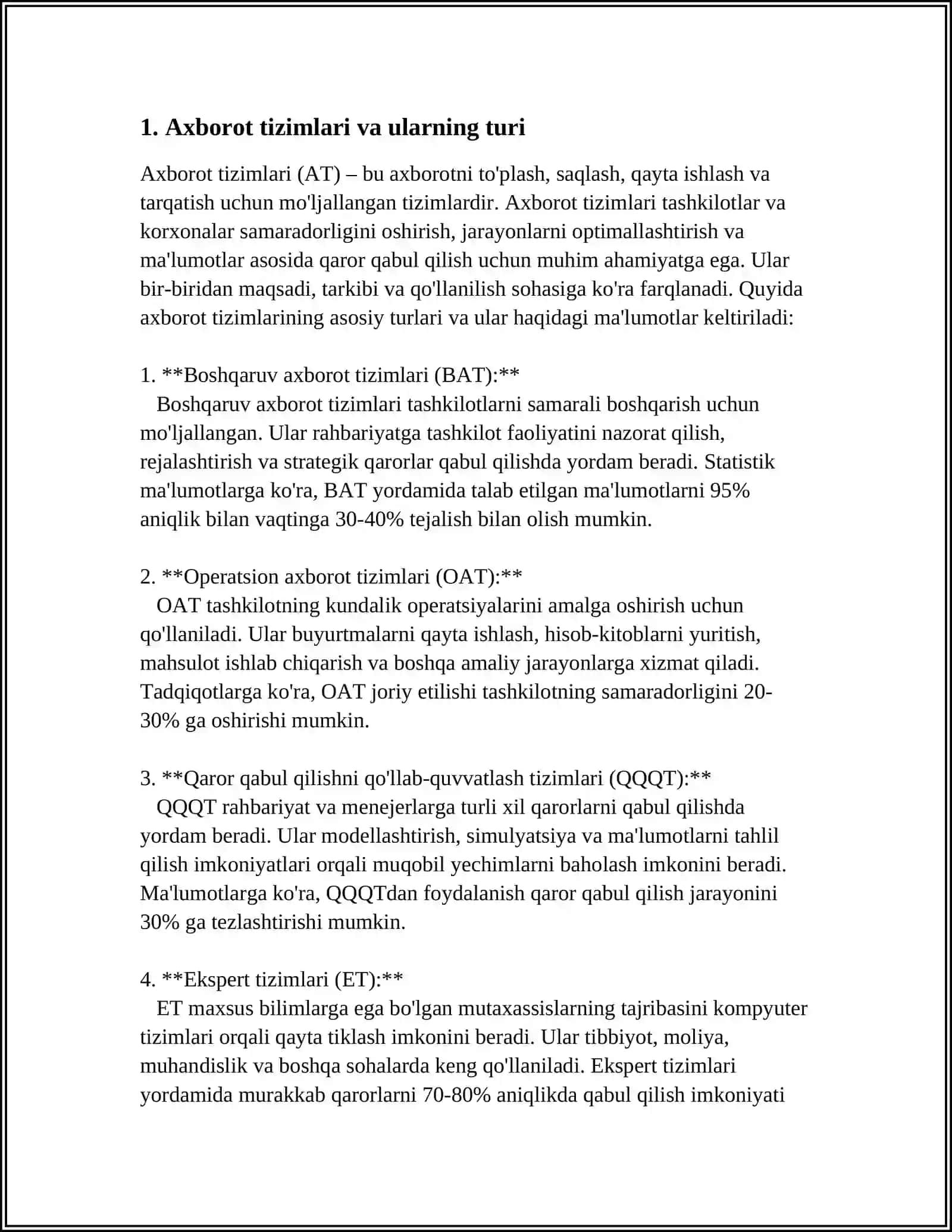AXBOROT TIZIMLARIDA DIAGRAMMALAR YORDAMIDA IQTISODIY AXBOROTNI TAHLIL QILISH TEXNOLOGIYASI 4