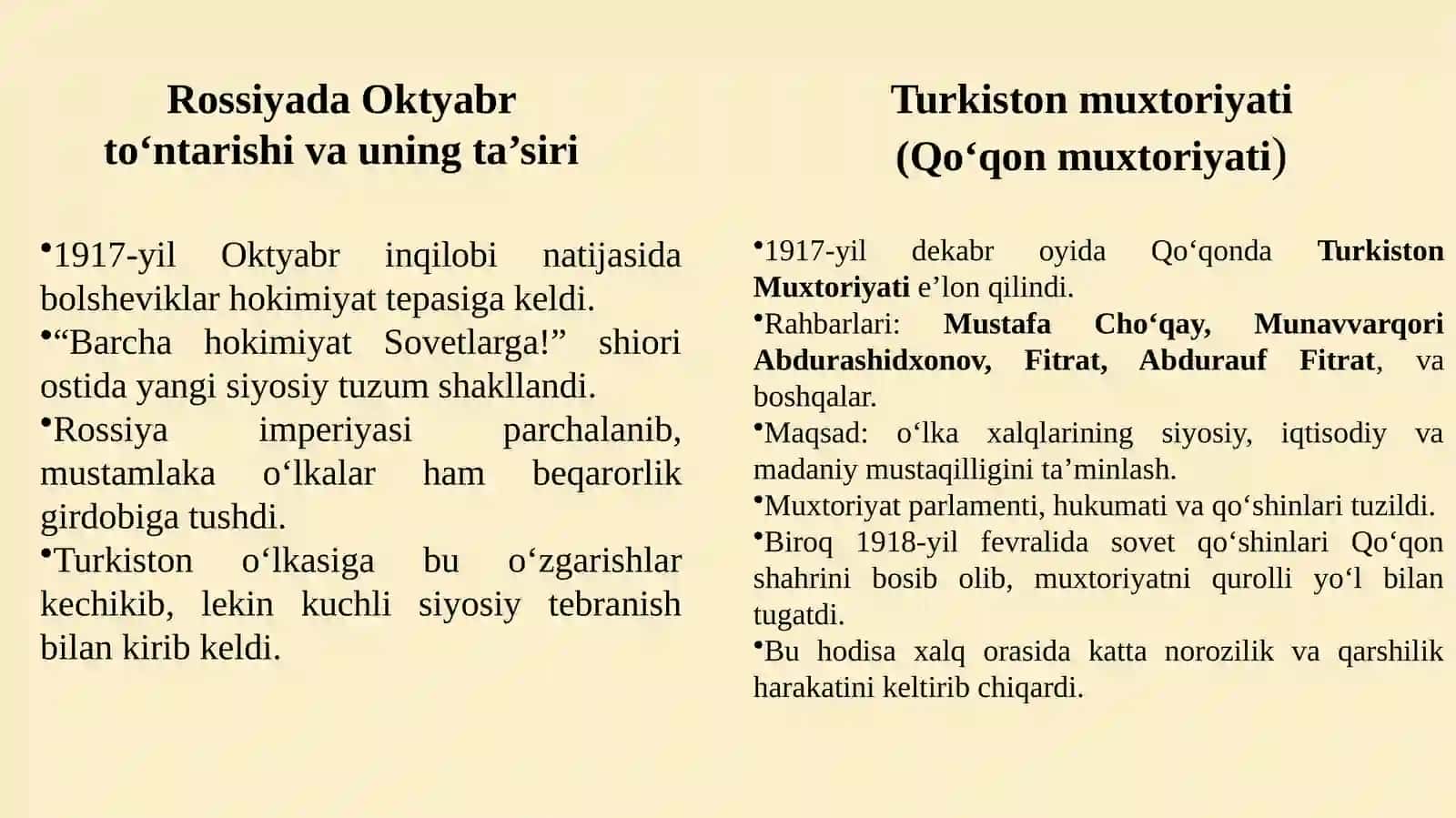 Turkistonda sovet boshqaruv tizimining shakllanishi, davlat boshqaruvining oʻziga xos jihatlari 4