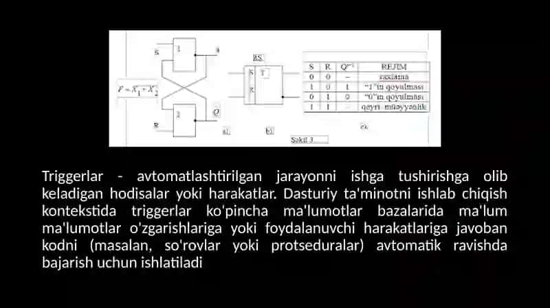TRIGGERLAR. ASSINXRON TRIGGERLAR 4